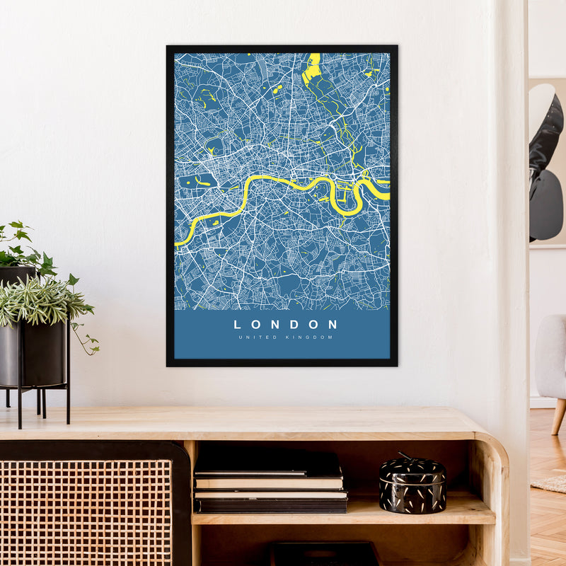 London II Art Print by UrbanMaps A1 White Frame