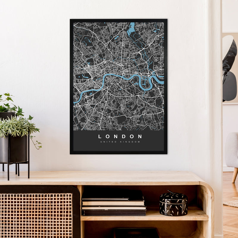 London III Art Print by UrbanMaps A1 White Frame