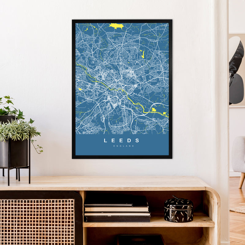 Leeds II Art Print by UrbanMaps A1 White Frame