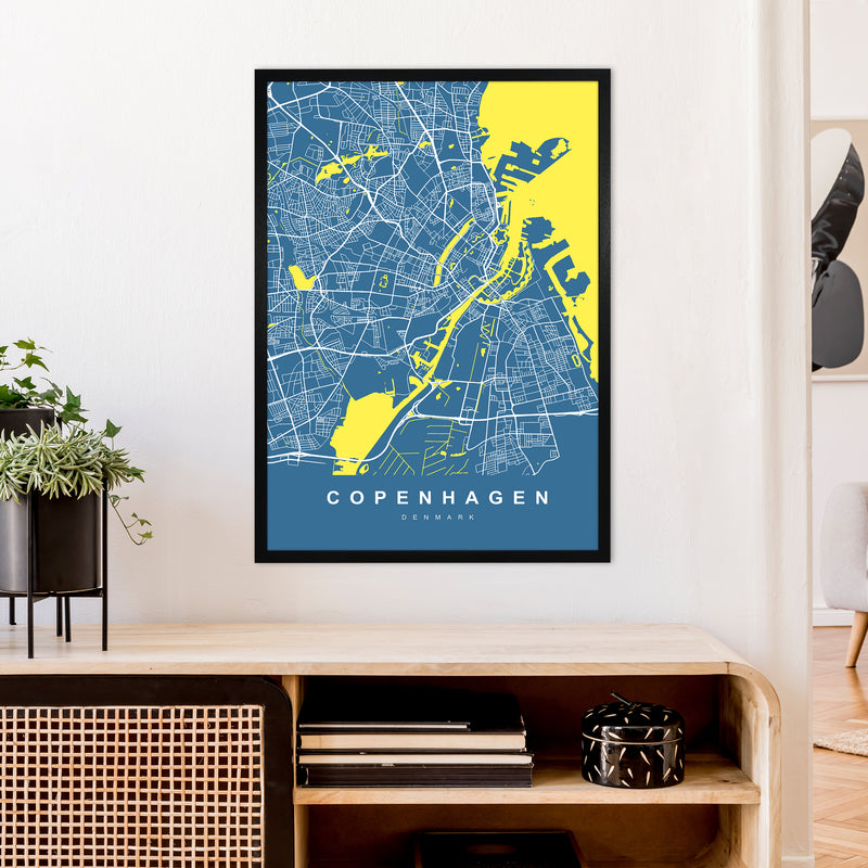 Copenhagen I Art Print by UrbanMaps A1 White Frame