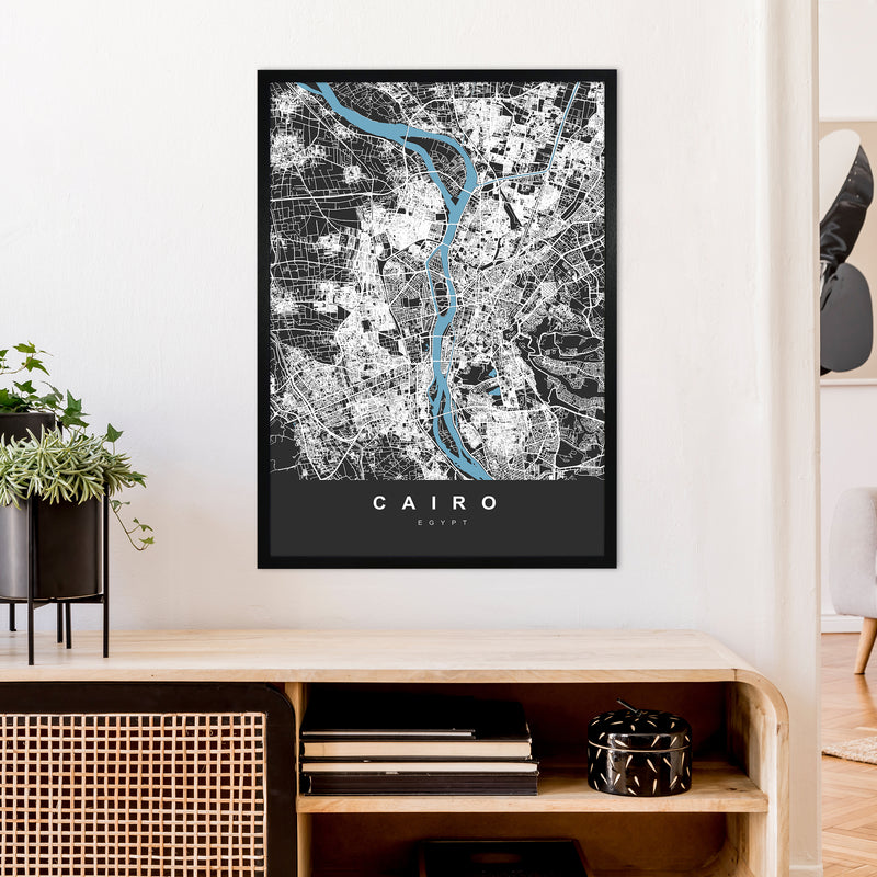 Cairo Art Print by UrbanMaps A1 White Frame