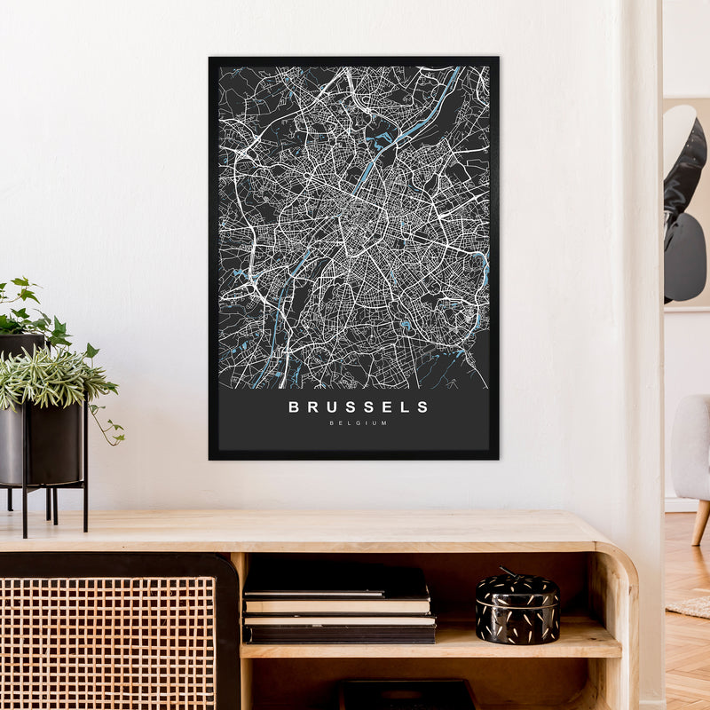 Brussel Art Print by UrbanMaps A1 White Frame