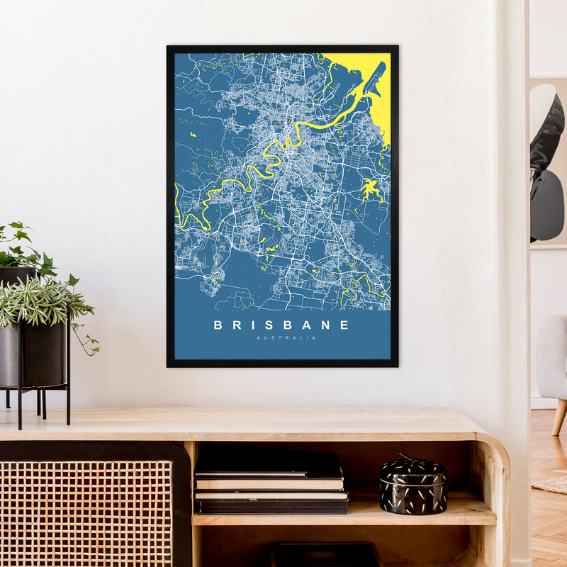 Brisbane I Art Print by UrbanMaps A1 White Frame