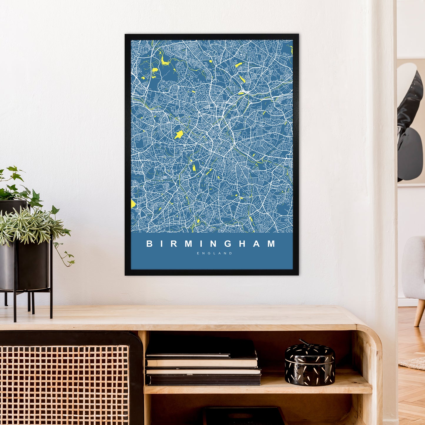 Birmingham II Art Print by UrbanMaps A1 White Frame