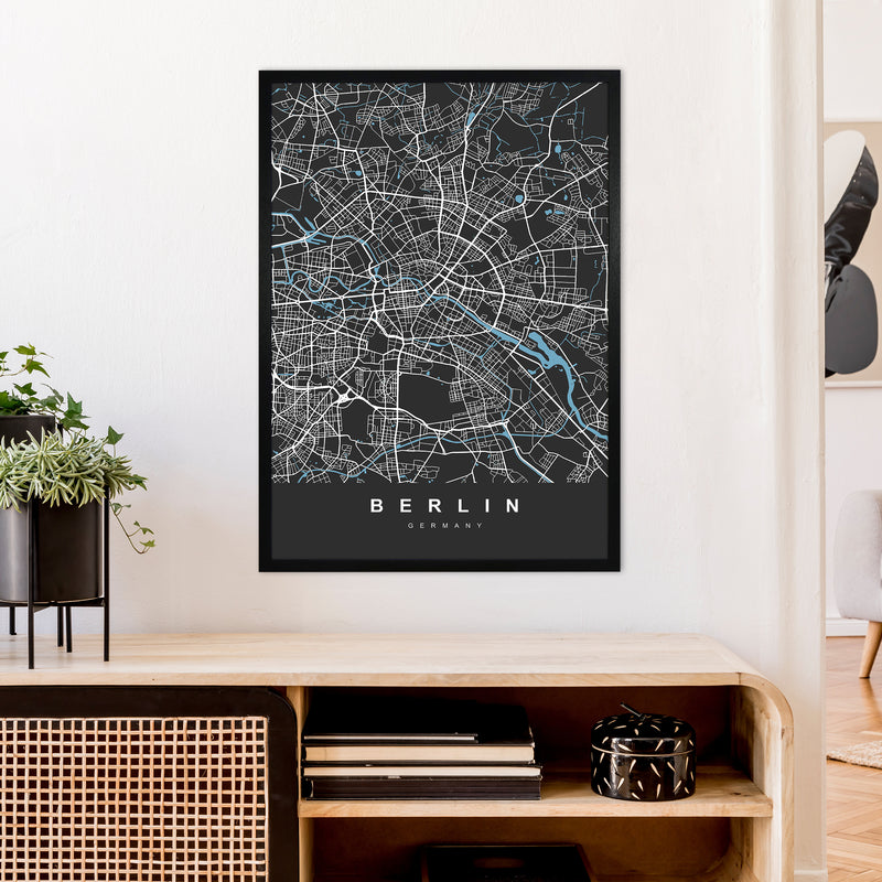 Berlin Art Print by UrbanMaps A1 White Frame