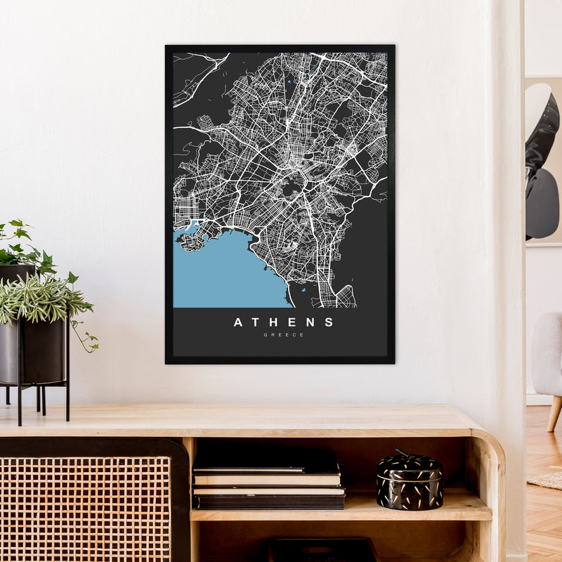 Athens Art Print by UrbanMaps A1 White Frame