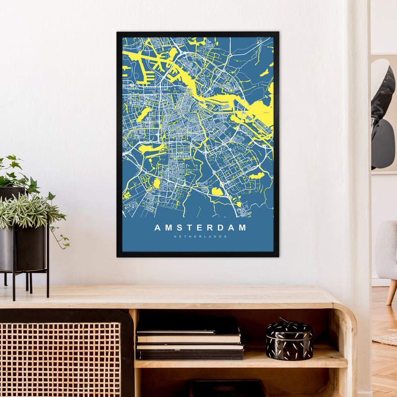 Amsterdam I Art Print by UrbanMaps A1 White Frame
