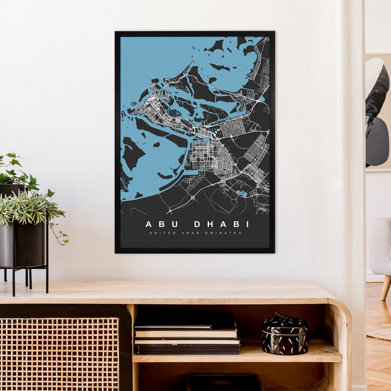 Abu Dhabi Art Print by UrbanMaps A1 White Frame