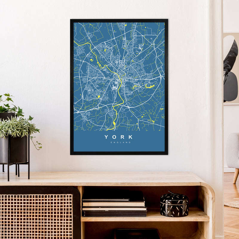 York II Art Print by UrbanMaps A1 White Frame