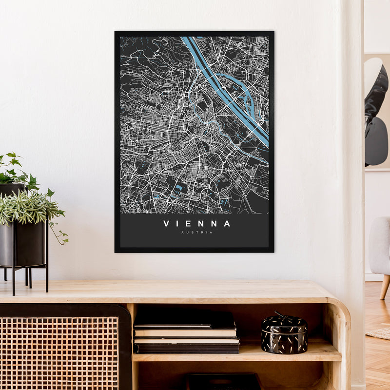 Vienna Art Print by UrbanMaps A1 White Frame