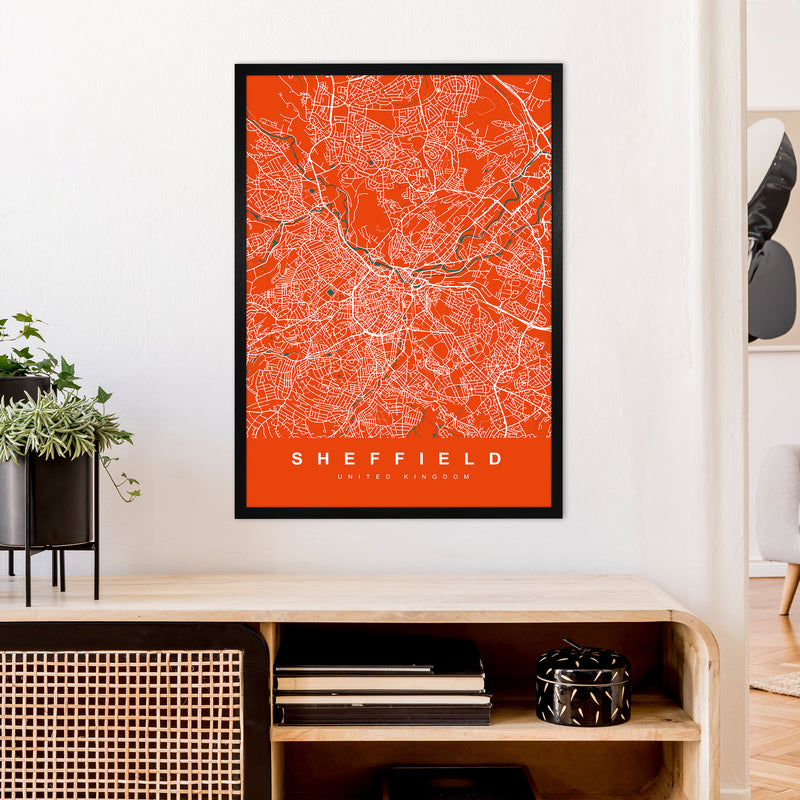 Sheffield I Art Print by UrbanMaps A1 White Frame