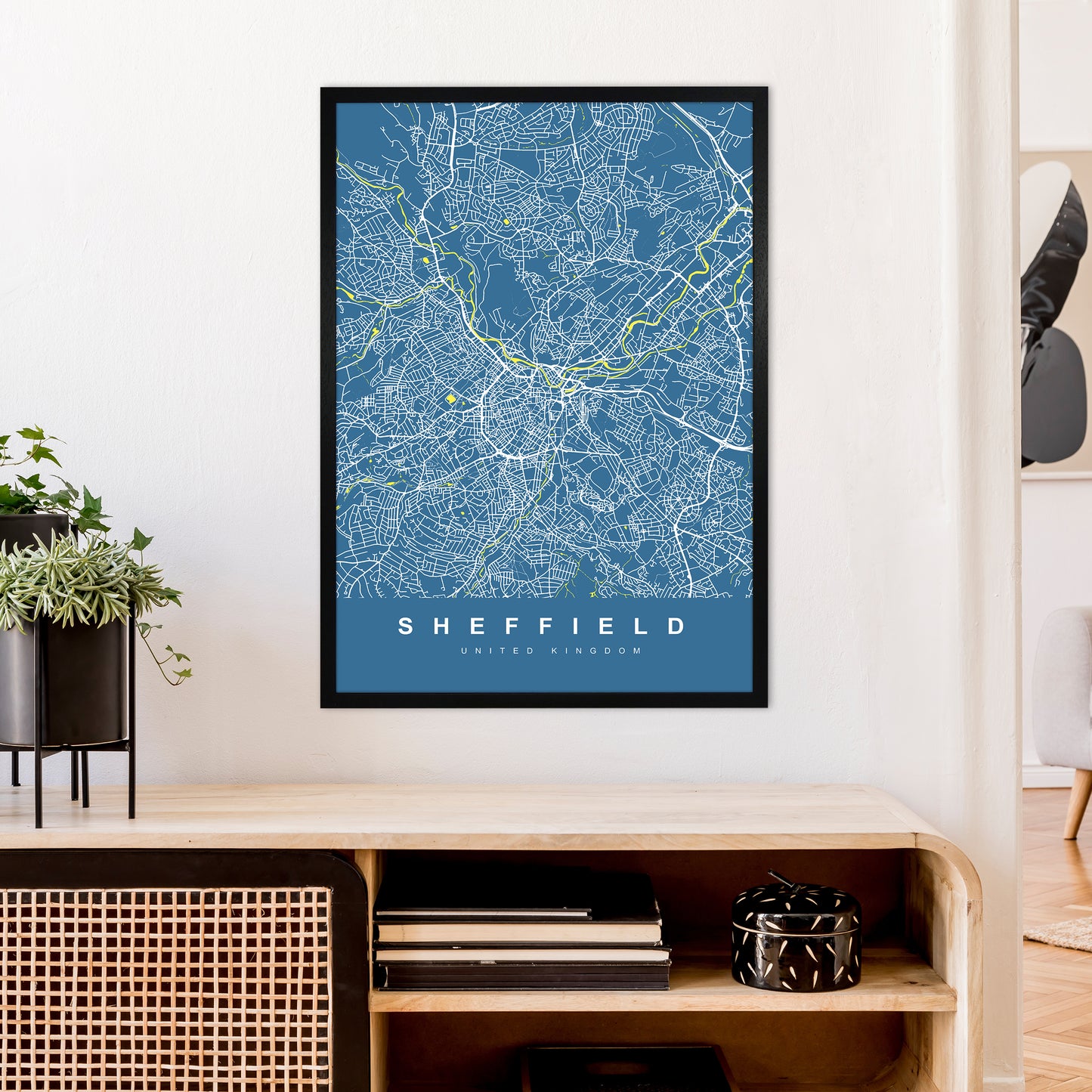 Sheffield II Art Print by UrbanMaps A1 White Frame