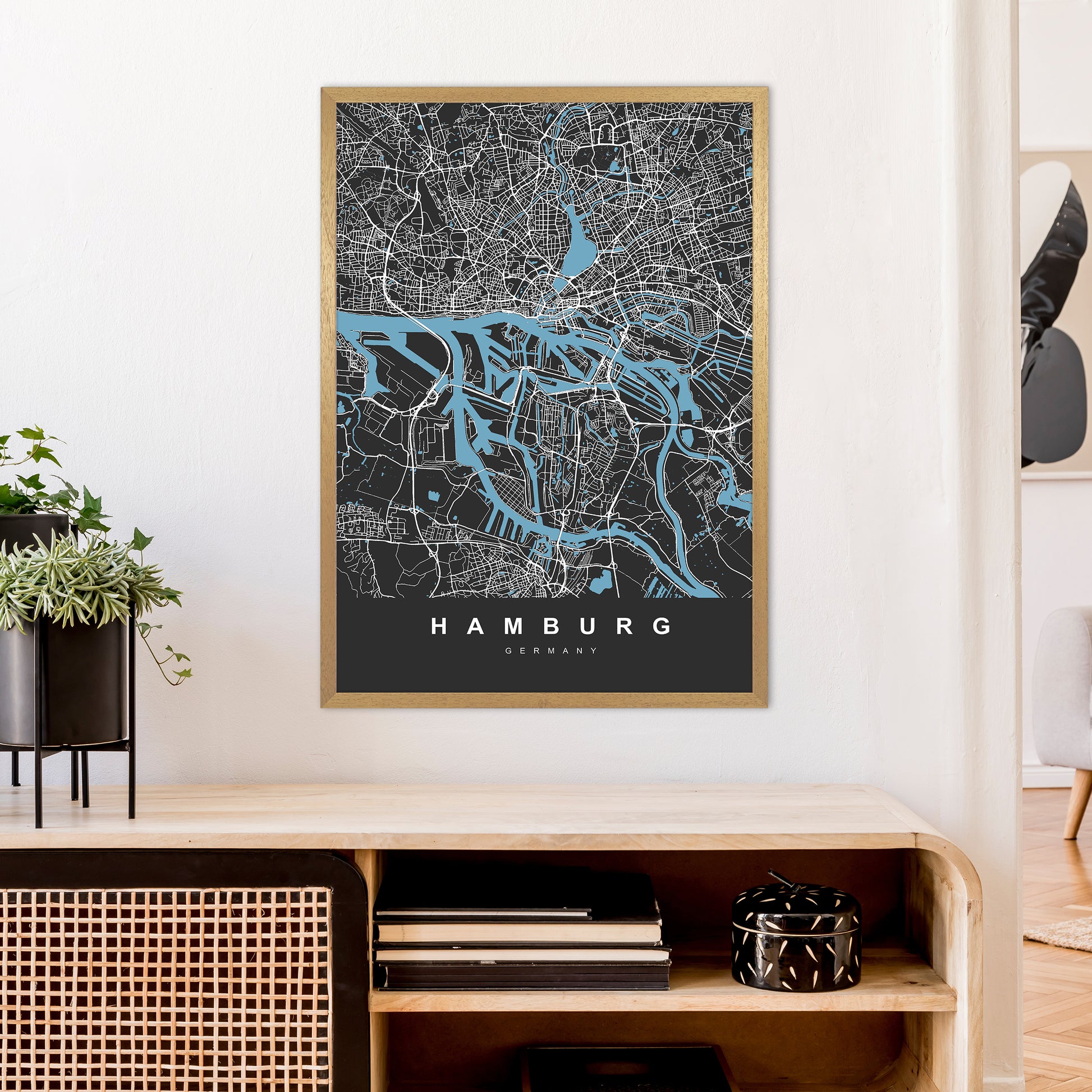 Hamburg Art Print by UrbanMaps A1 Print Only