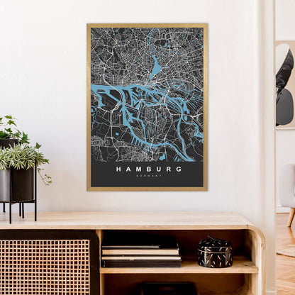 Hamburg Art Print by UrbanMaps A1 Print Only