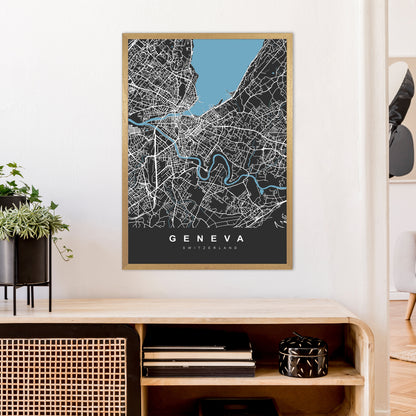 Geneva Art Print by UrbanMaps A1 Print Only