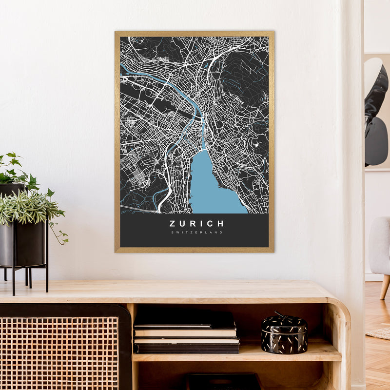 Zurich Art Print by UrbanMaps A1 Print Only