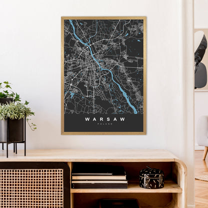 Warsaw Art Print by UrbanMaps A1 Print Only