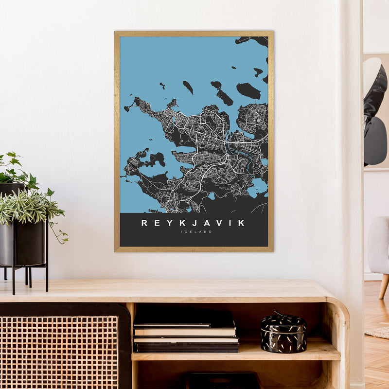Reykjavik Art Print by UrbanMaps A1 Print Only