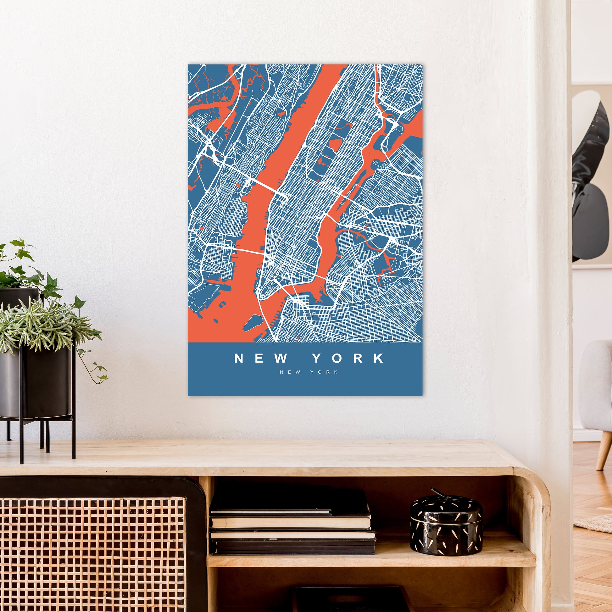 New York I Art Print by UrbanMaps A1 Black Frame