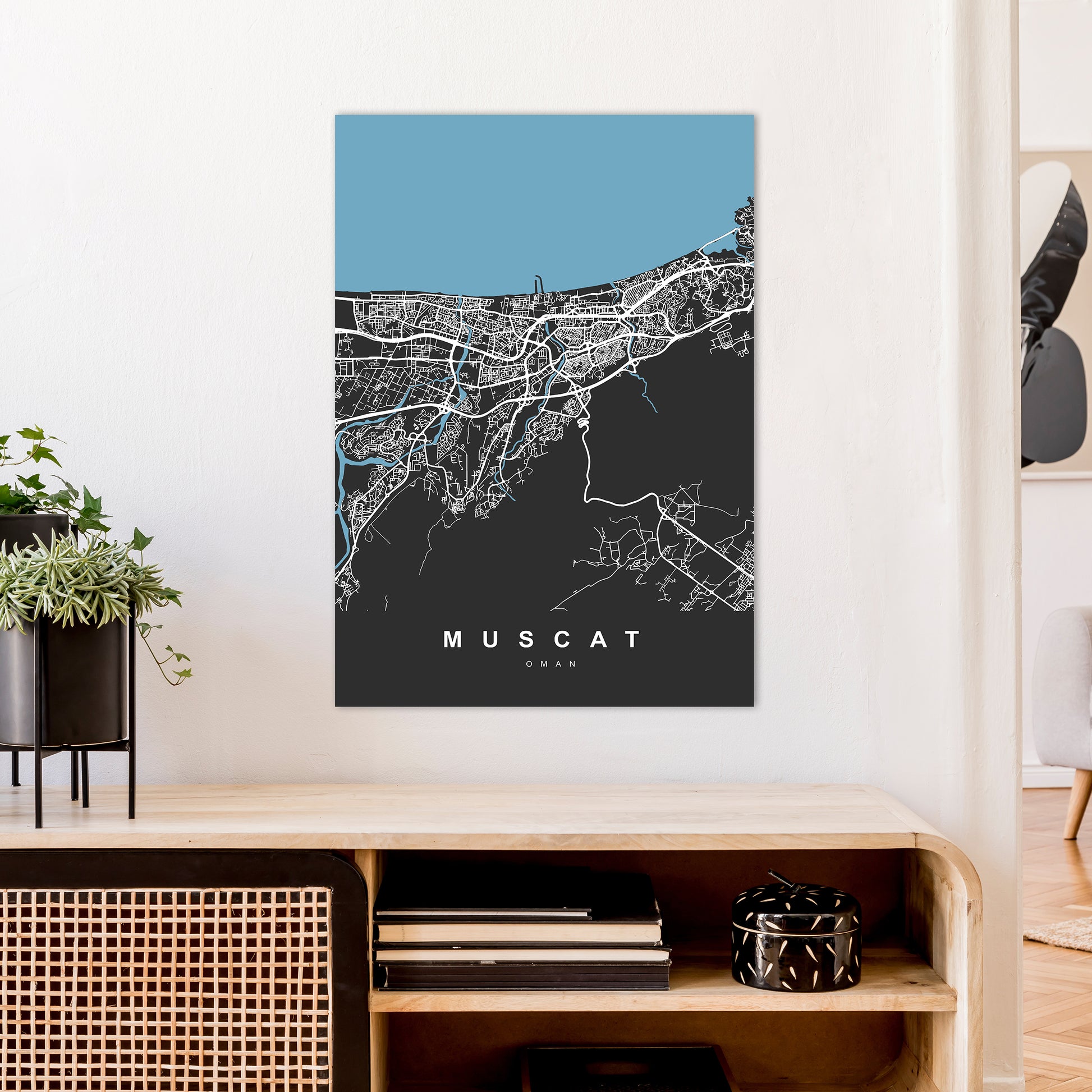 Muscat Art Print by UrbanMaps A1 Black Frame
