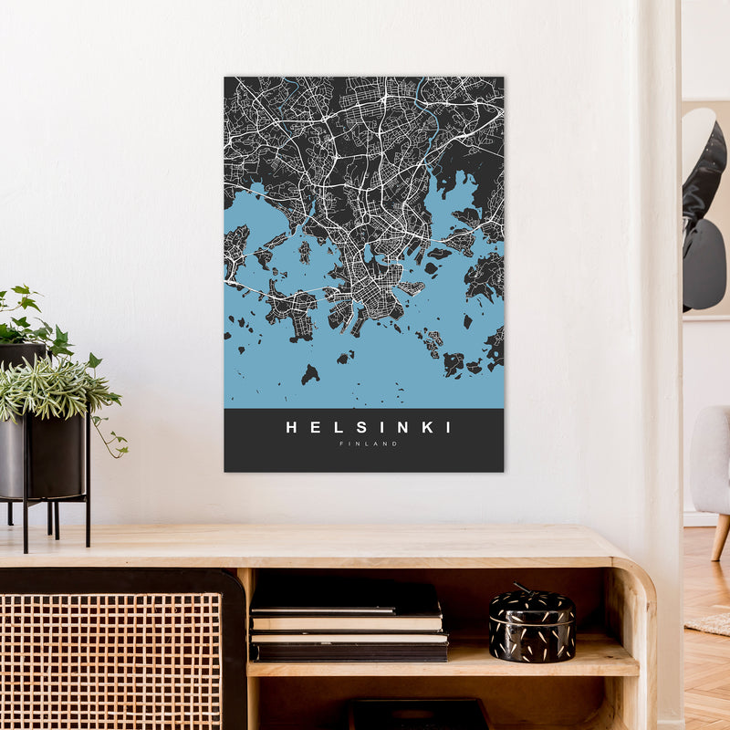Helsinki Art Print by UrbanMaps A1 Black Frame