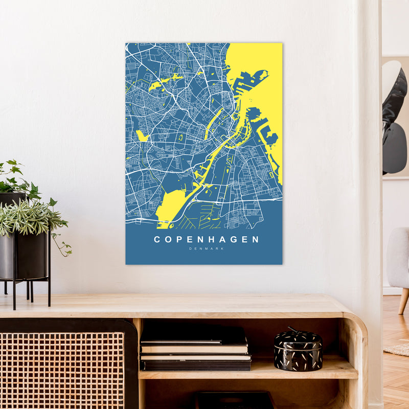 Copenhagen I Art Print by UrbanMaps A1 Black Frame
