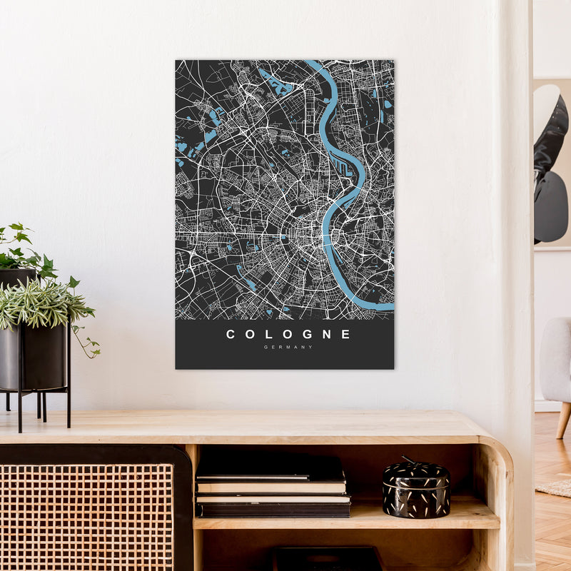 Cologne Art Print by UrbanMaps A1 Black Frame