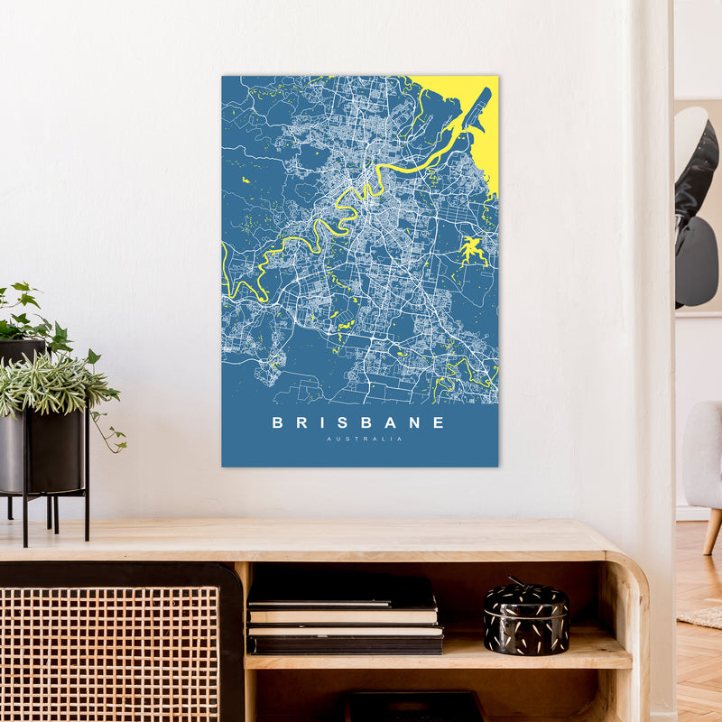 Brisbane I Art Print by UrbanMaps A1 Black Frame