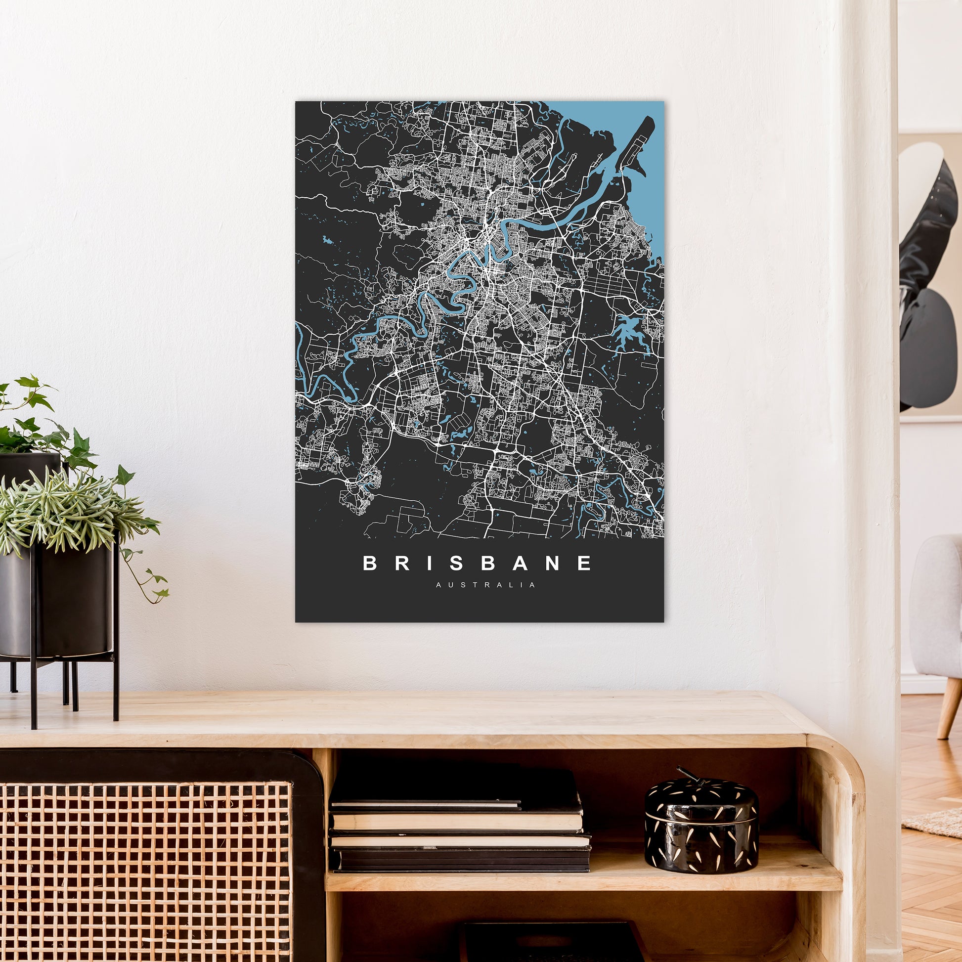 Brisbane II Art Print by UrbanMaps A1 Black Frame