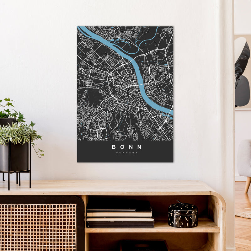 Bonn Art Print by UrbanMaps A1 Black Frame