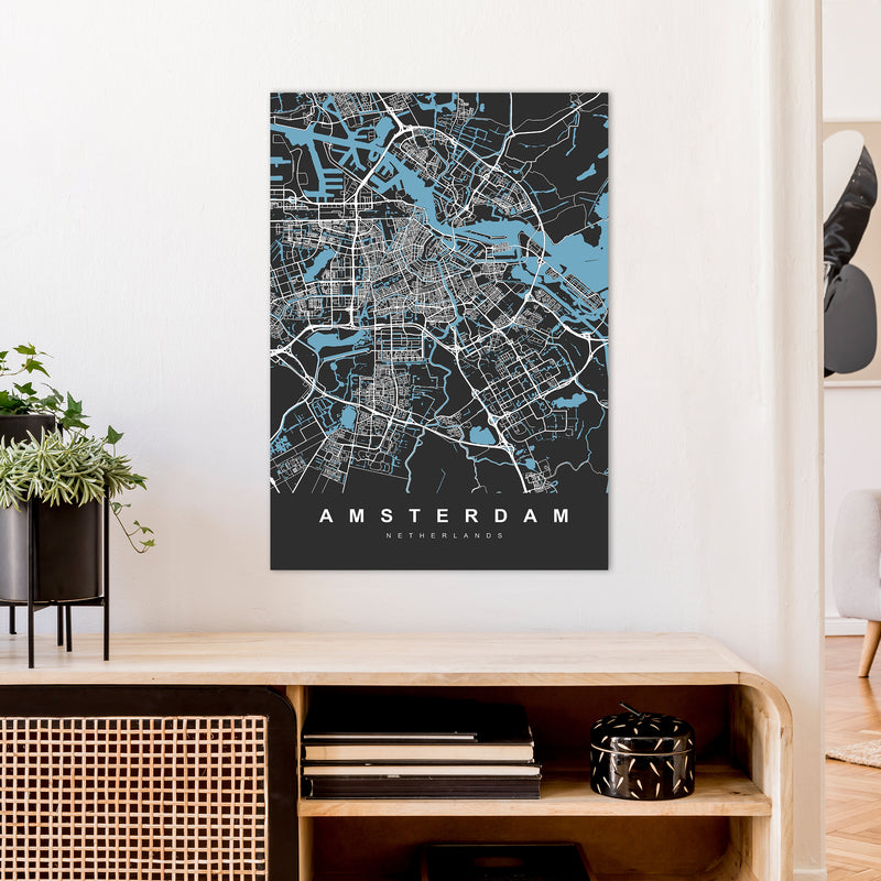 Amsterdam II Art Print by UrbanMaps A1 Black Frame
