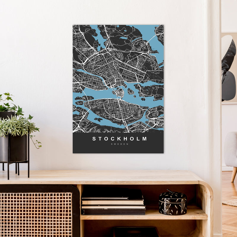 Stockholm Art Print by UrbanMaps A1 Black Frame
