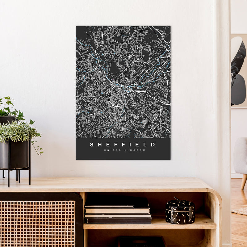 Sheffield III Art Print by UrbanMaps A1 Black Frame