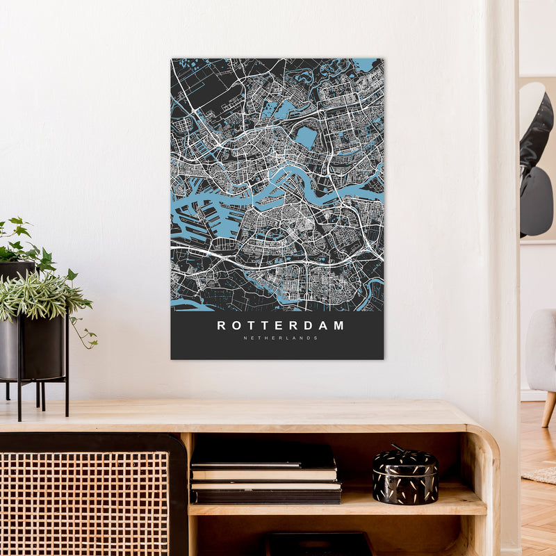 Rotterdam Art Print by UrbanMaps A1 Black Frame