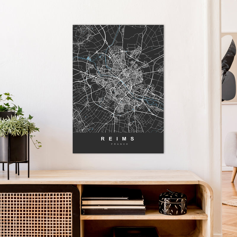 Reims Art Print by UrbanMaps A1 Black Frame