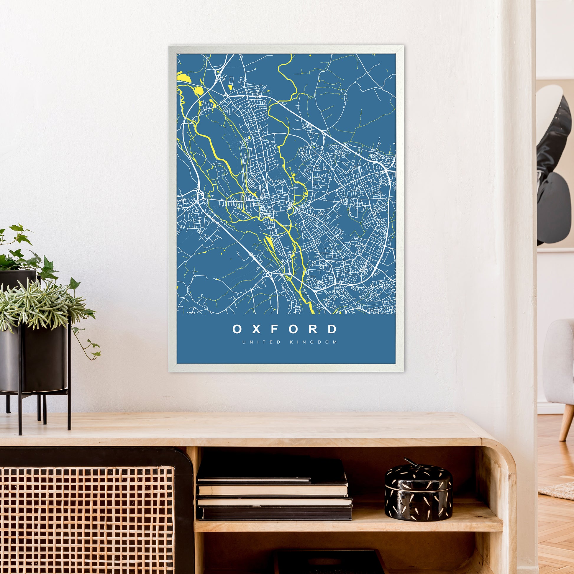 Oxford II Art Print by UrbanMaps A1 Oak Frame