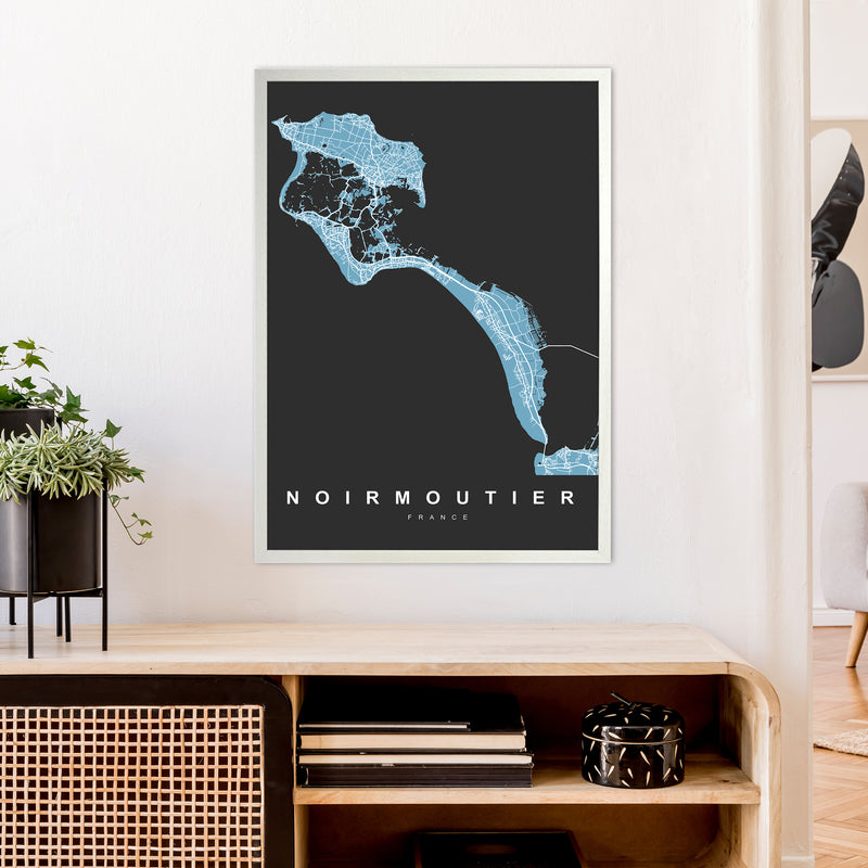 Noirmoutier Art Print by UrbanMaps A1 Oak Frame