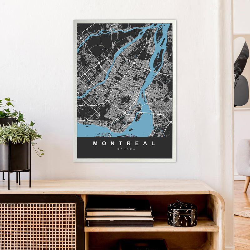 Montreal Art Print by UrbanMaps A1 Oak Frame