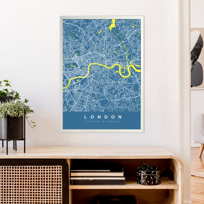 London II Art Print by UrbanMaps A1 Oak Frame