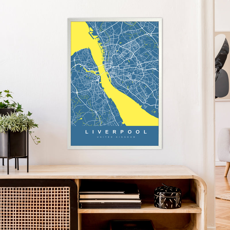 Liverpool I Art Print by UrbanMaps A1 Oak Frame