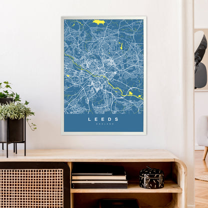 Leeds II Art Print by UrbanMaps A1 Oak Frame