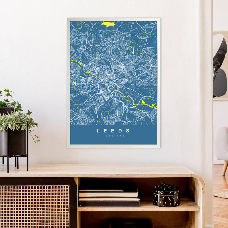 Leeds II Art Print by UrbanMaps A1 Oak Frame