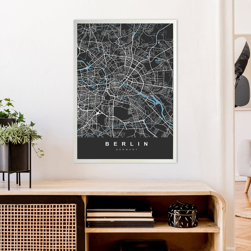 Berlin Art Print by UrbanMaps A1 Oak Frame