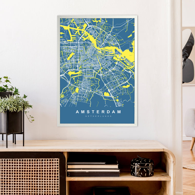 Amsterdam I Art Print by UrbanMaps A1 Oak Frame