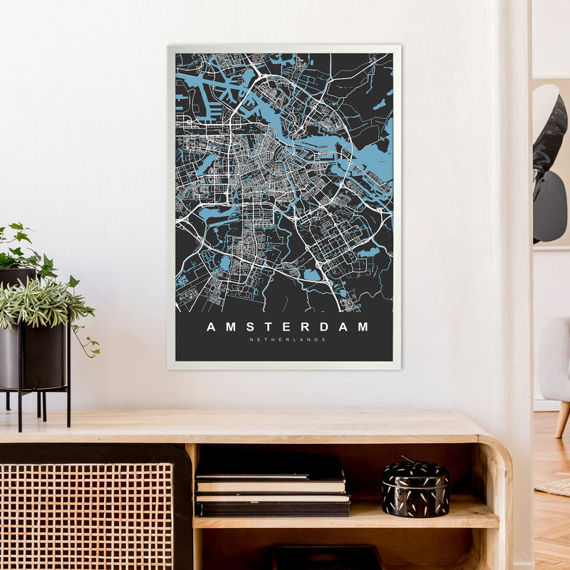 Amsterdam II Art Print by UrbanMaps A1 Oak Frame