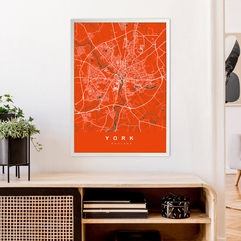 York I Art Print by UrbanMaps A1 Oak Frame