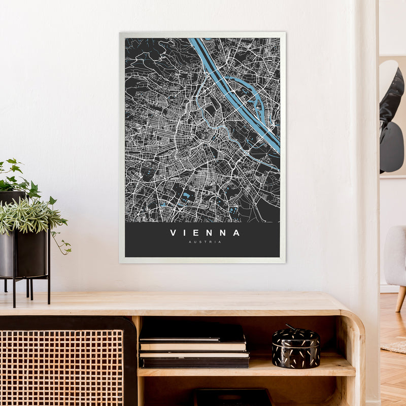 Vienna Art Print by UrbanMaps A1 Oak Frame
