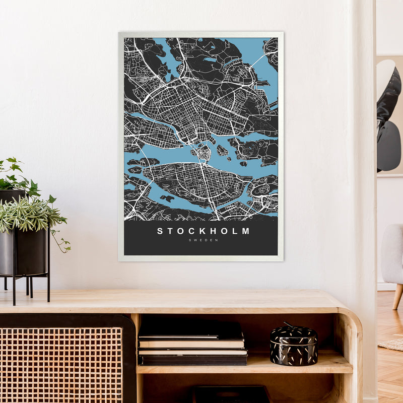Stockholm Art Print by UrbanMaps A1 Oak Frame