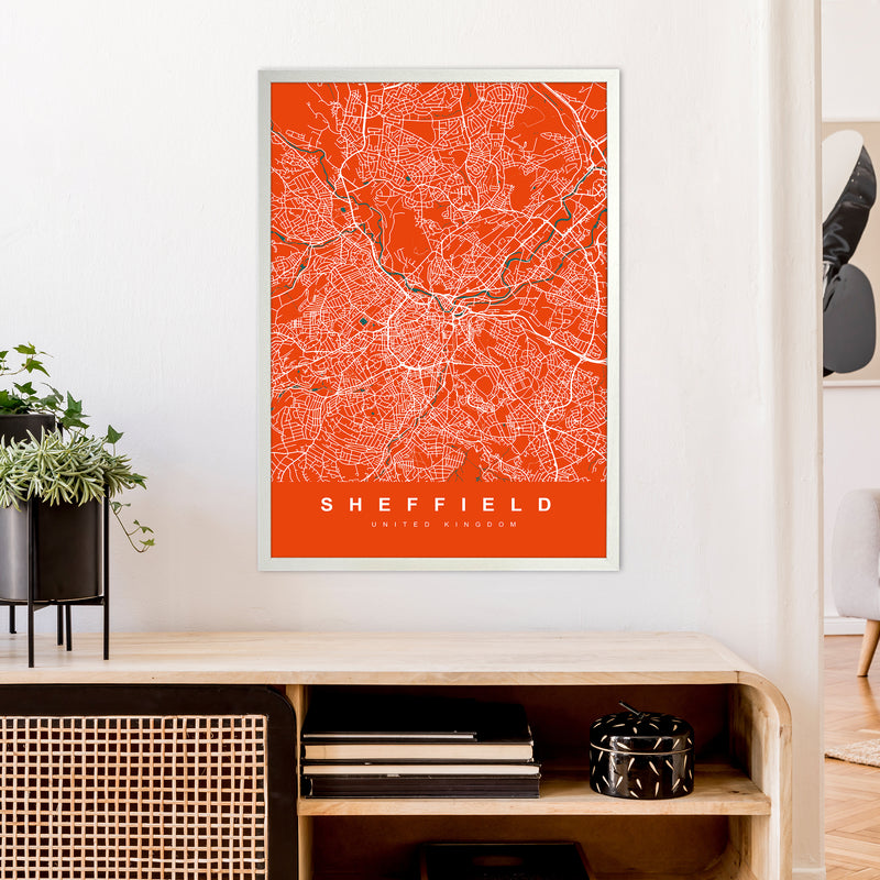 Sheffield I Art Print by UrbanMaps A1 Oak Frame
