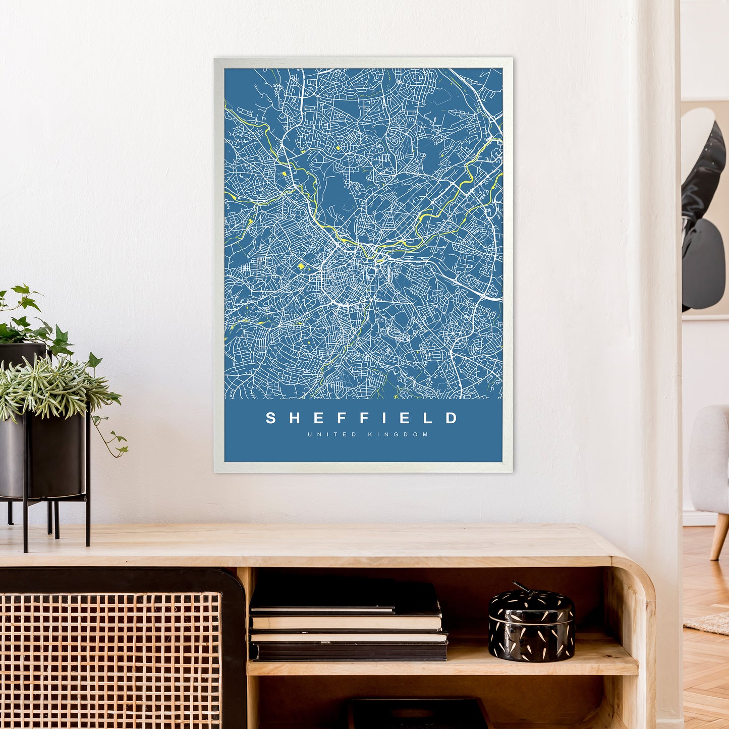 Sheffield II Art Print by UrbanMaps A1 Oak Frame